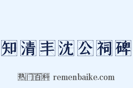 知清丰沈公祠碑是什么意思的图片